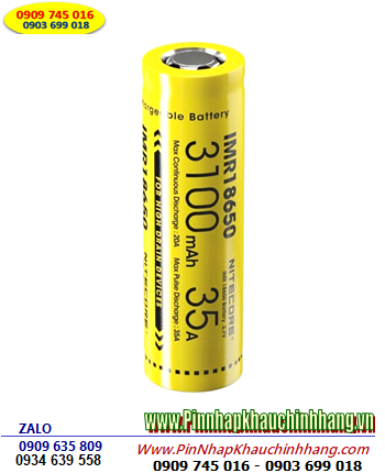 Nitecore IMR18650 _Pin sạc 18650 Lithium Li-ion 3.7v Nitecore IMR18650-3100mAh 11.47Wh Dòng xả 35A